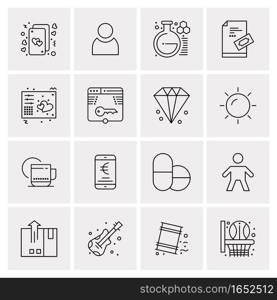 16 Universal Business Icons Vector. Creative Icon Illustration to use in web and Mobile Related project.