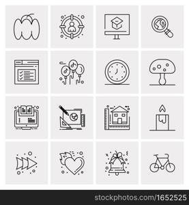 16 Universal Business Icons Vector. Creative Icon Illustration to use in web and Mobile Related project.