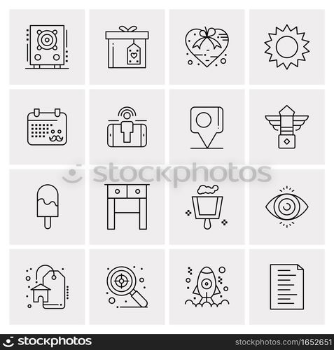 16 Universal Business Icons Vector. Creative Icon Illustration to use in web and Mobile Related project.