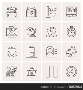 16 Universal Business Icons Vector. Creative Icon Illustration to use in web and Mobile Related project.