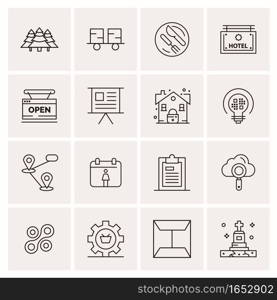 16 Universal Business Icons Vector. Creative Icon Illustration to use in web and Mobile Related project.