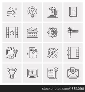 16 Universal Business Icons Vector. Creative Icon Illustration to use in web and Mobile Related project.