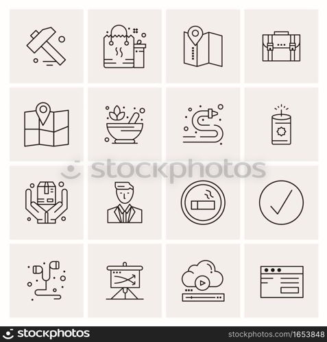 16 Universal Business Icons Vector. Creative Icon Illustration to use in web and Mobile Related project.