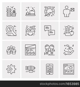 16 Universal Business Icons Vector. Creative Icon Illustration to use in web and Mobile Related project.