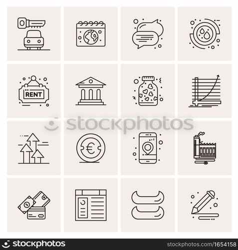 16 Universal Business Icons Vector. Creative Icon Illustration to use in web and Mobile Related project.