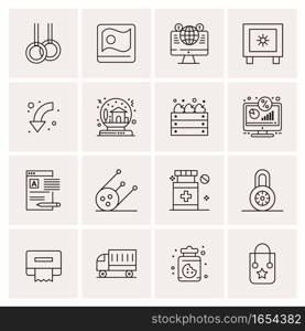 16 Universal Business Icons Vector. Creative Icon Illustration to use in web and Mobile Related project.