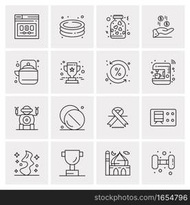 16 Universal Business Icons Vector. Creative Icon Illustration to use in web and Mobile Related project.