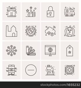 16 Universal Business Icons Vector. Creative Icon Illustration to use in web and Mobile Related project.