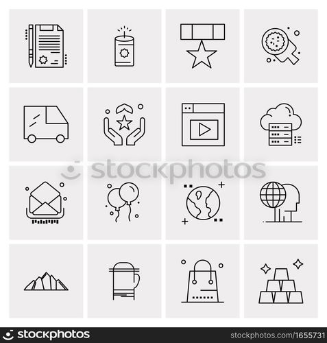 16 Universal Business Icons Vector. Creative Icon Illustration to use in web and Mobile Related project.