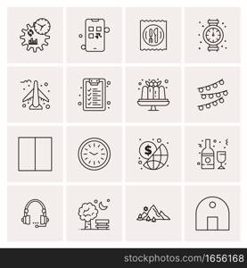 16 Universal Business Icons Vector. Creative Icon Illustration to use in web and Mobile Related project.