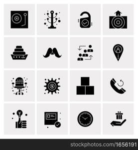 16 Universal Business Icons Vector. Creative Icon Illustration to use in web and Mobile Related project.