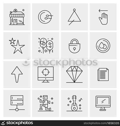 16 Universal Business Icons Vector. Creative Icon Illustration to use in web and Mobile Related project.