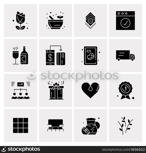 16 Universal Business Icons Vector. Creative Icon Illustration to use in web and Mobile Related project.