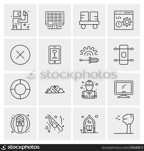 16 Universal Business Icons Vector. Creative Icon Illustration to use in web and Mobile Related project.