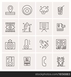 16 Universal Business Icons Vector. Creative Icon Illustration to use in web and Mobile Related project.