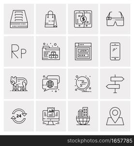 16 Universal Business Icons Vector. Creative Icon Illustration to use in web and Mobile Related project.