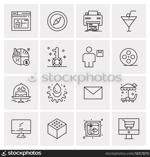 16 Universal Business Icons Vector. Creative Icon Illustration to use in web and Mobile Related project.