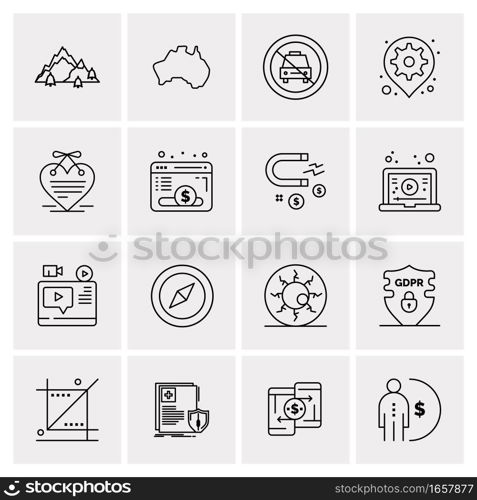 16 Universal Business Icons Vector. Creative Icon Illustration to use in web and Mobile Related project.