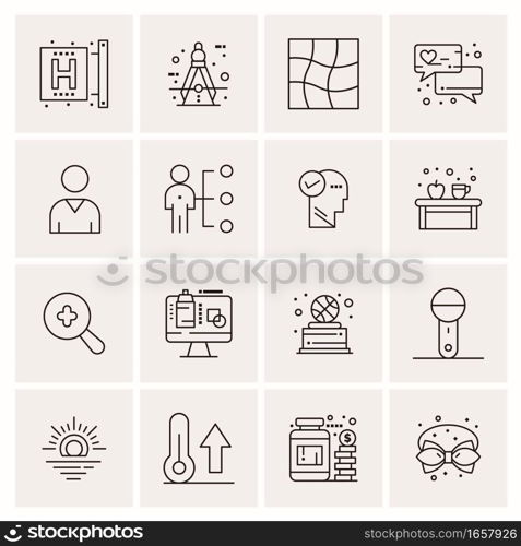 16 Universal Business Icons Vector. Creative Icon Illustration to use in web and Mobile Related project.