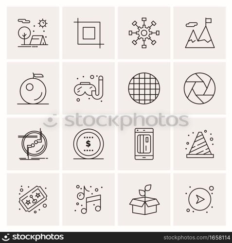 16 Universal Business Icons Vector. Creative Icon Illustration to use in web and Mobile Related project.