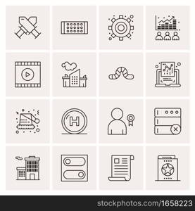 16 Universal Business Icons Vector. Creative Icon Illustration to use in web and Mobile Related project.