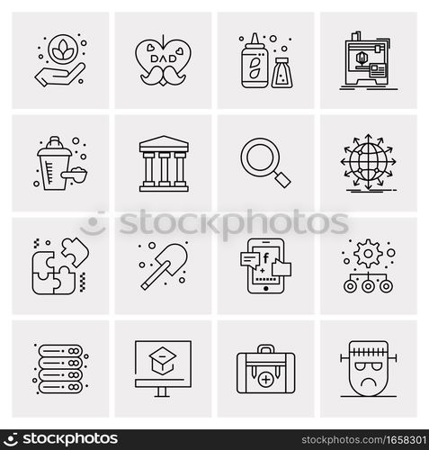 16 Universal Business Icons Vector. Creative Icon Illustration to use in web and Mobile Related project.