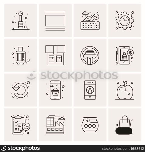 16 Universal Business Icons Vector. Creative Icon Illustration to use in web and Mobile Related project.