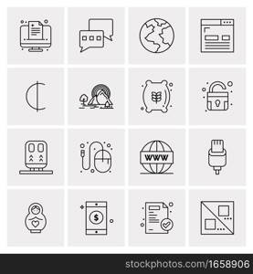 16 Universal Business Icons Vector. Creative Icon Illustration to use in web and Mobile Related project.