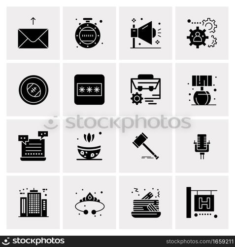 16 Universal Business Icons Vector. Creative Icon Illustration to use in web and Mobile Related project.