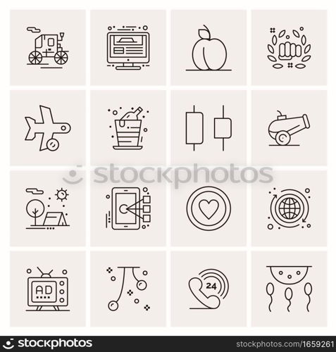 16 Universal Business Icons Vector. Creative Icon Illustration to use in web and Mobile Related project.