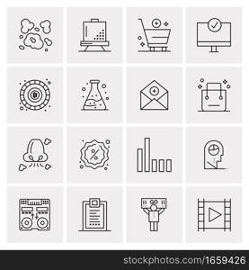 16 Universal Business Icons Vector. Creative Icon Illustration to use in web and Mobile Related project.