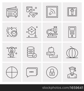 16 Universal Business Icons Vector. Creative Icon Illustration to use in web and Mobile Related project.