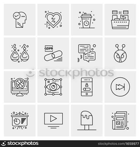 16 Universal Business Icons Vector. Creative Icon Illustration to use in web and Mobile Related project.