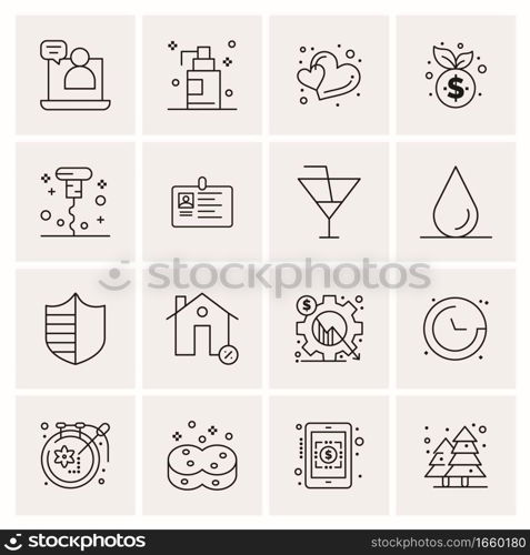 16 Universal Business Icons Vector. Creative Icon Illustration to use in web and Mobile Related project.