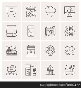 16 Universal Business Icons Vector. Creative Icon Illustration to use in web and Mobile Related project.