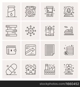 16 Universal Business Icons Vector. Creative Icon Illustration to use in web and Mobile Related project.