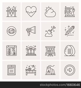 16 Universal Business Icons Vector. Creative Icon Illustration to use in web and Mobile Related project.