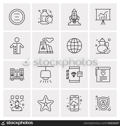 16 Universal Business Icons Vector. Creative Icon Illustration to use in web and Mobile Related project.