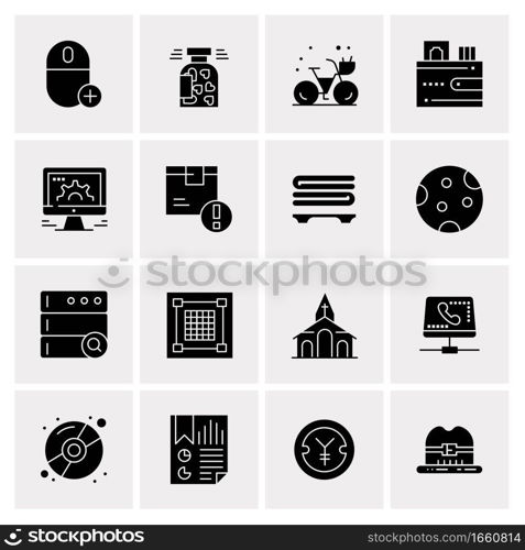 16 Universal Business Icons Vector. Creative Icon Illustration to use in web and Mobile Related project.