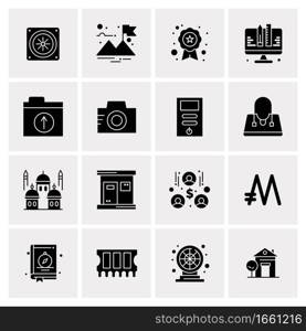 16 Universal Business Icons Vector. Creative Icon Illustration to use in web and Mobile Related project.