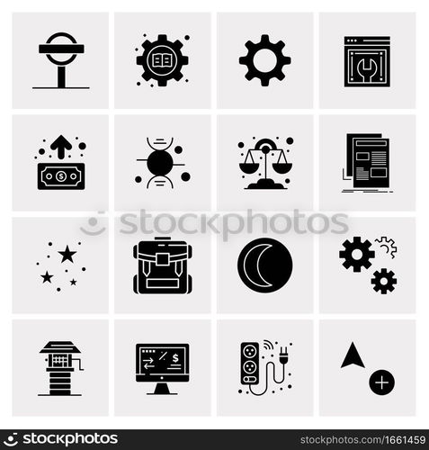 16 Universal Business Icons Vector. Creative Icon Illustration to use in web and Mobile Related project.