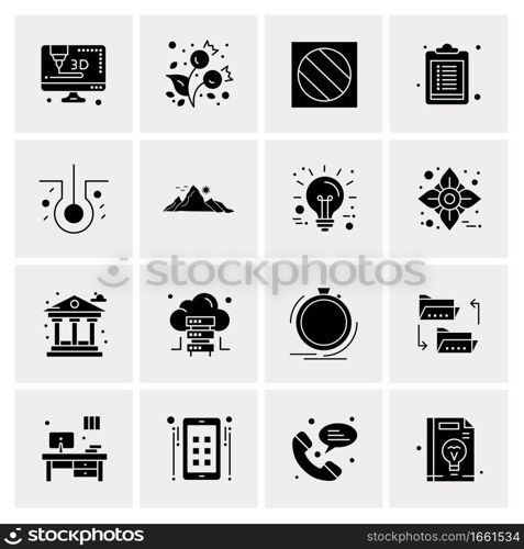 16 Universal Business Icons Vector. Creative Icon Illustration to use in web and Mobile Related project.