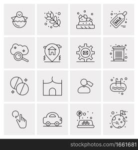 16 Universal Business Icons Vector. Creative Icon Illustration to use in web and Mobile Related project.