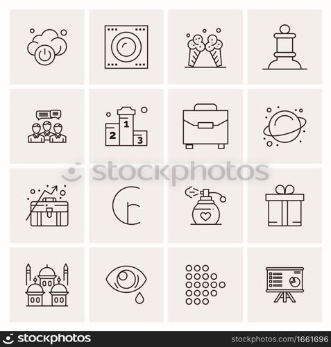 16 Universal Business Icons Vector. Creative Icon Illustration to use in web and Mobile Related project.