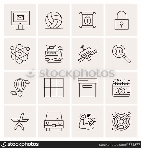 16 Universal Business Icons Vector. Creative Icon Illustration to use in web and Mobile Related project.