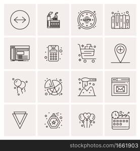 16 Universal Business Icons Vector. Creative Icon Illustration to use in web and Mobile Related project.