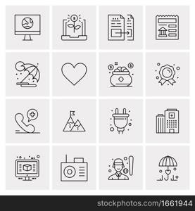 16 Universal Business Icons Vector. Creative Icon Illustration to use in web and Mobile Related project.