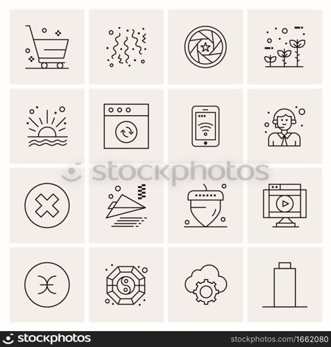 16 Universal Business Icons Vector. Creative Icon Illustration to use in web and Mobile Related project.