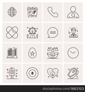 16 Universal Business Icons Vector. Creative Icon Illustration to use in web and Mobile Related project.