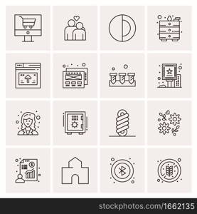 16 Universal Business Icons Vector. Creative Icon Illustration to use in web and Mobile Related project.